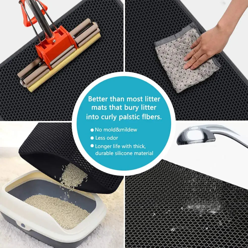CleanPaws- Alfombra para Arenero de Gatos
